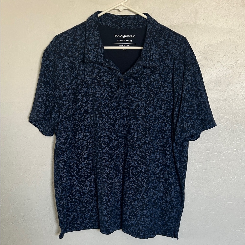 Banana Republic Men's Navy Floral Polo